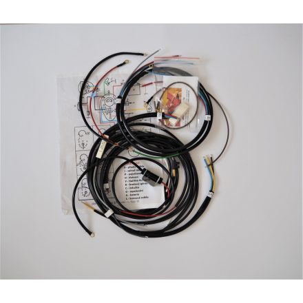 Elektromos kábelköteg és rajz féklámpa-kapcsoló előkészítéssel, Jawa 350 Perak