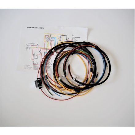 Elektromos kábelköteg és rajz, Jawa 250/559 Panelka