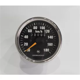   Kilométeróra, 180 km/h, krómozott keret, sárga mutató, Jawa 634-640