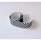 Matrica, kockás, fekete és ezüst, 30x400mm, 3 db, Jawa, ČZ