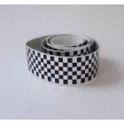 Matrica, kockás, fekete és ezüst, 30x400mm, 3 db, Jawa, ČZ