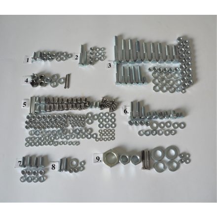 Csavarkészlet (motorblokk csavarjai nélkül), galvanizált, Jawa 50 typ 20