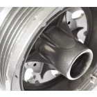 Kerékagy, első, eredeti, elektropolírozott, Jawa 250/350 Kyvacka