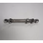 Első kerék tengely anyákkal, 150 mm kerékagyhoz, korrózióálló, polírozott, Jawa 175/250 Special