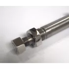 Első kerék tengely anyákkal, 150 mm kerékagyhoz, korrózióálló, polírozott, Jawa 175/250 Special