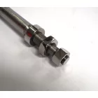 Első kerék tengely anyákkal, 150 mm kerékagyhoz, korrózióálló, polírozott, Jawa 175/250 Special