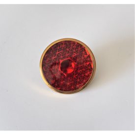   Üveg prizma, piros, polírozott sárgaréz kerettel, Ø53 mm, Jawa, ČZ