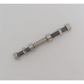   Kerék tengely hátsó anyákkal, kerék díszlemez 135 mm, korrózióálló, polírozott, Jawa 175 Villiers, Special