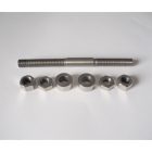 Kerék tengely hátsó anyákkal, kerék díszlemez 135 mm, korrózióálló, polírozott, Jawa 175 Villiers, Special