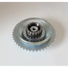 Hátsó lánckerék komplett 46 fogú, galvanizált, Jawa 250/350 Kyvacka, Panelka