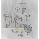 Elektromos kábelköteg és rajz, Jawa 50 typ 555 együléses