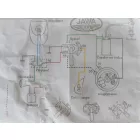 Elektromos kábelköteg és rajz, burkolat alatt lévő kürttel, Jawa 50 typ 550