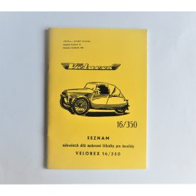   Alkatrész-katalógus VELOREX 16/350 - cseh nyelvű, A5 formátumú, 53 oldal
