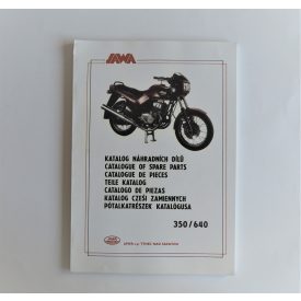   Alkatrész-katalógus JAWA 350/640 - cseh nyelvű, ENGLISH, GERMAN, POLISH, A4 formátumú, 119 oldal