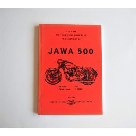   Alkatrész-katalógus JAWA 500 OHC 00 - cseh nyelvű, A5 formátumú, 133 oldal