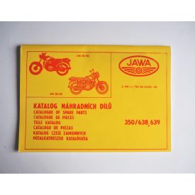   Alkatrész-katalógus JAWA 350/638,639 - cseh nyelvű, ENGLISH, GERMAN, POLISH, A4 formátumú, 82 oldal