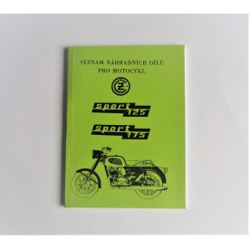   Alkatrész-katalógus ČZ 125,175/476,477 SPORT- cseh nyelvű, A5 formátumú, 82 oldal