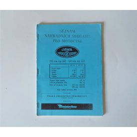   Alkatrész-katalógus JAWA-ČZ 125/351-150/352 - cseh nyelvű, A5 formátumú, 66 oldal