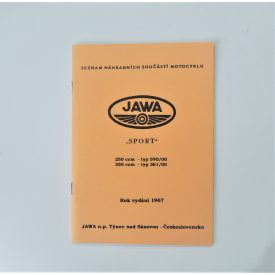   Alkatrész-katalógus JAWA 250 typ 590/00, 350 typ 361/00 - cseh nyelvű, A5 formátumú, 46 oldal