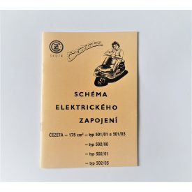   Elektromos bekötési rajz ČZ 501/502 - cseh nyelvű A5 formátumú, 29 oldal