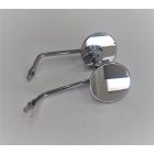 Hátsó visszapillantó tükrök. Jobb + Bal kerek M10x1,25 RH, krómozott, Jawa, ČZ