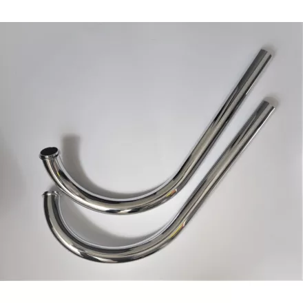 Kipufogókönyök, hosszú, halfarkú dobhoz, krómozott, Jawa 250 typ 353 Kyvacka