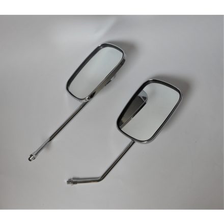 Hátsó visszapillantó tükrök. Jobb + Bal, kerekített M10x1,25 2RH, krómozott, Jawa, ČZ