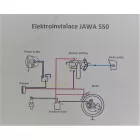 Elektromos kábelköteg és rajz, főköteg, Jawa 50 typ 550