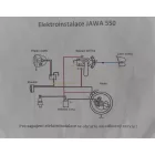 Elektromos kábelköteg és rajz, Jawa 50 typ 550