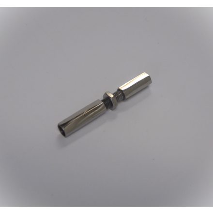 Bowden állító csavar anyával, korrózióálló/polírozott, M6x65 mm, bowdenátmérő: max 6.2 mm, Jawa, ČZ