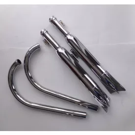   Kipufogó dob + könyök, krómozott, készlet, Jawa 350 typ 354 Kyvacka ( DUELLS )