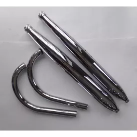   Kipufogó dob + könyök, krómozott, készlet, Jawa 250 typ 353 Kyvacka ( DUELLS )