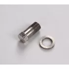 Alsó csavar első villa dugattyúhoz, M10/1, 11mm-es kulcsnyílás, rozsdamentes acél, polírozott, alátéttel, Jawa, ČZ