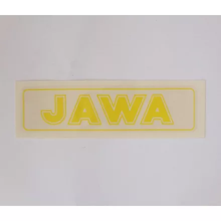 Matrica JAWA, sárga, 140x35 mm