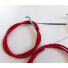 Bowden kábel szett 4db, csiga, állítócsavarok nélkül, piros, Jawa, ČZ