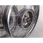 Kerekek - szett, első, hátsó, eredeti, felújítás után, kerékagyak - elektropolírozott, Jawa 250/350 Kyvacka
