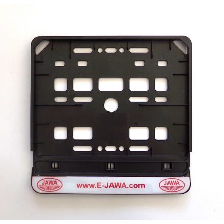 Motorkerékpár rendszámtábla keret, 4JAWA és JAWA logó nyomtatással, fényes