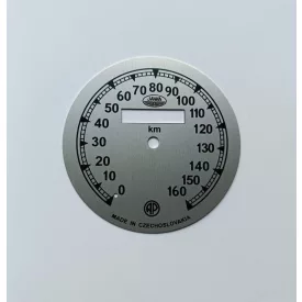   Sebességmérő számlap 0-160km/h, ezüst-fekete, Jawa 500 OHC 00,01